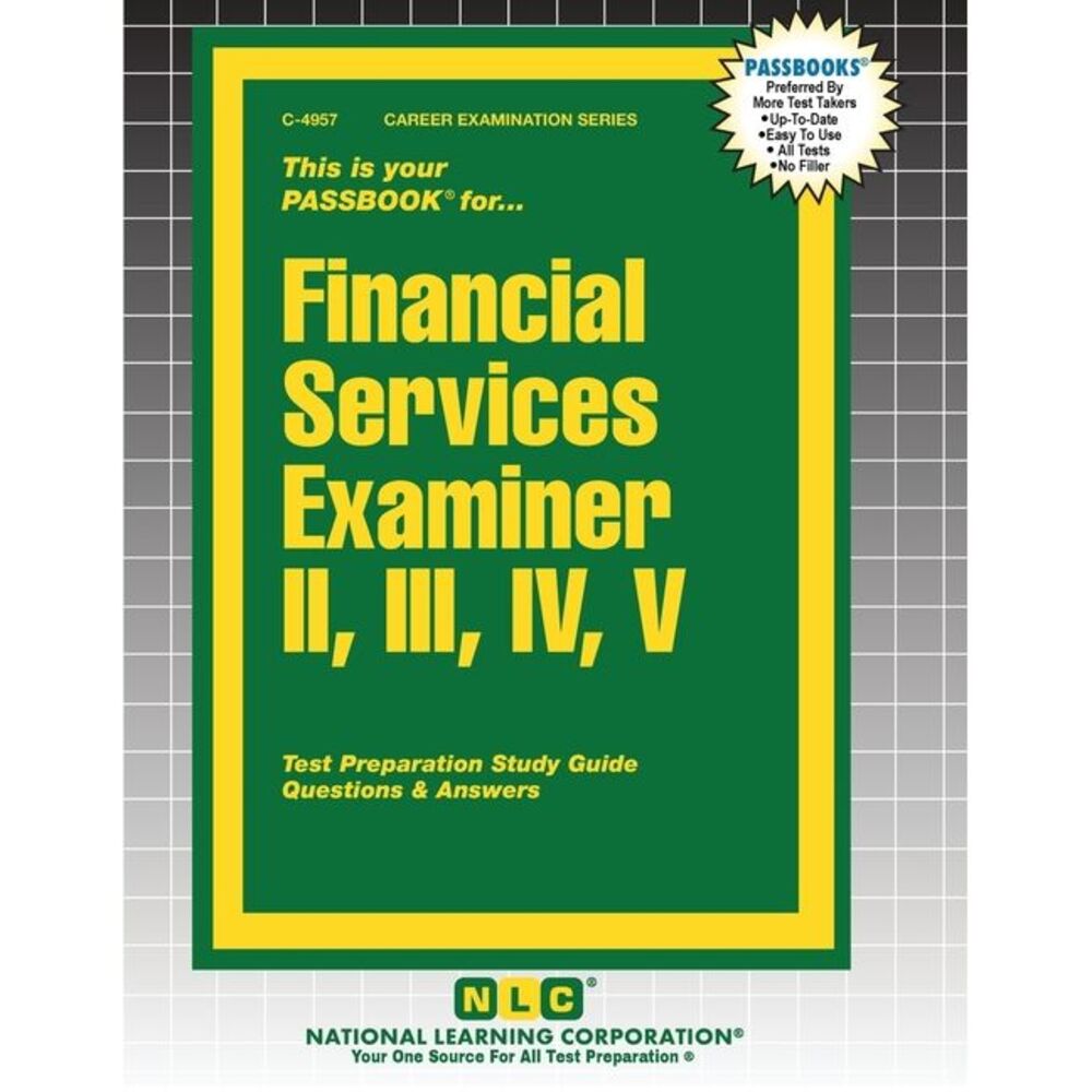 Financial Services Examiner II, III, IV, V -- Passbooks